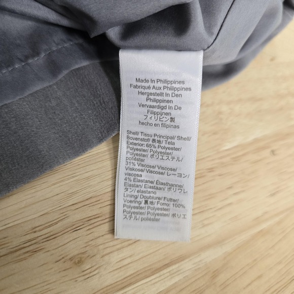 J Crew Dress Womens 6 Gray Sleeveless Ruffle Neck‎ Sheath Office Career Work - Picture 4 of 6